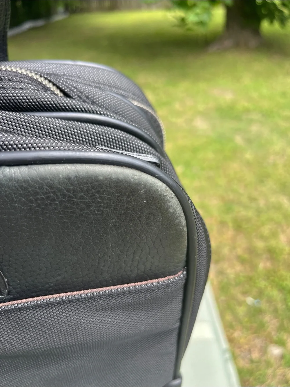 Cole Haan Black Laptop Briefcase with Leather Trim